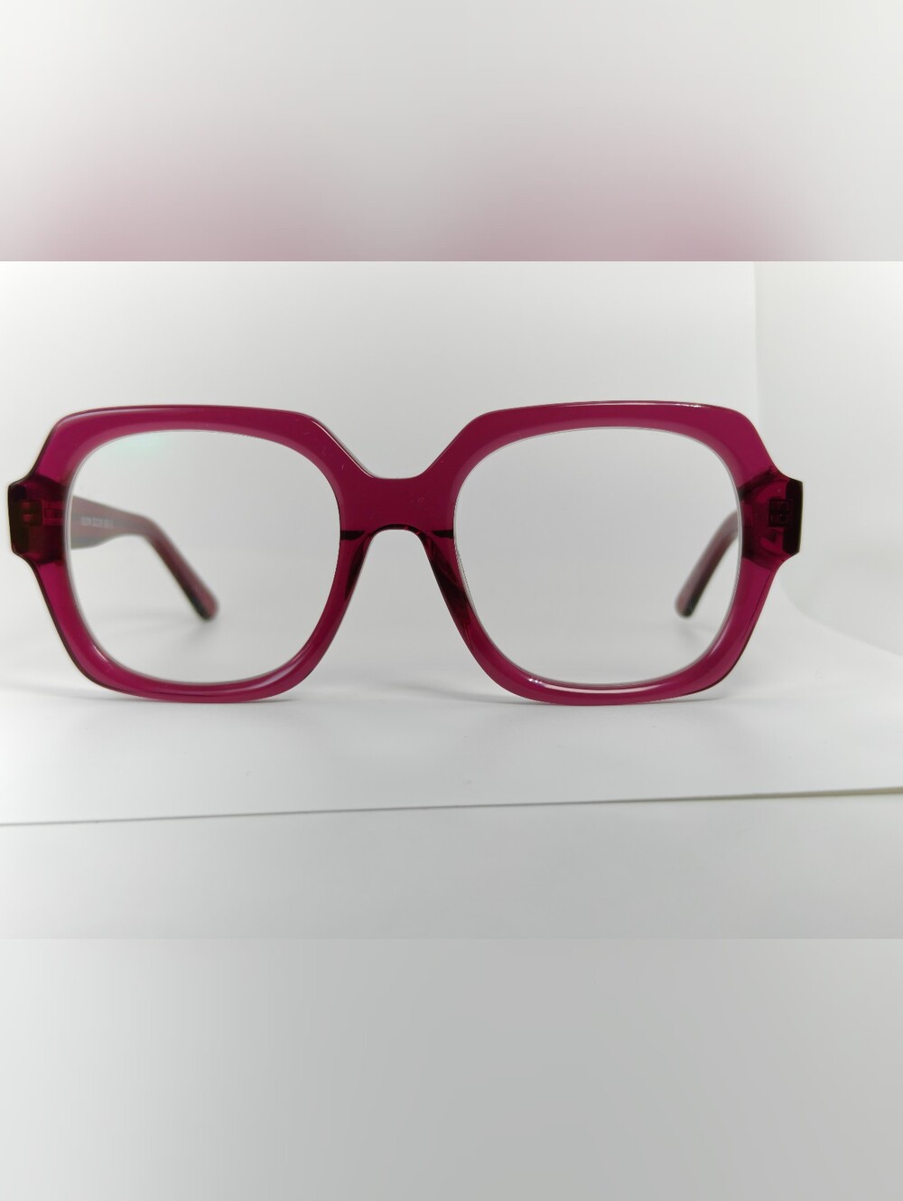 Ellen. Women's Oversized Square Frame Glasses in Lavender, Purple.